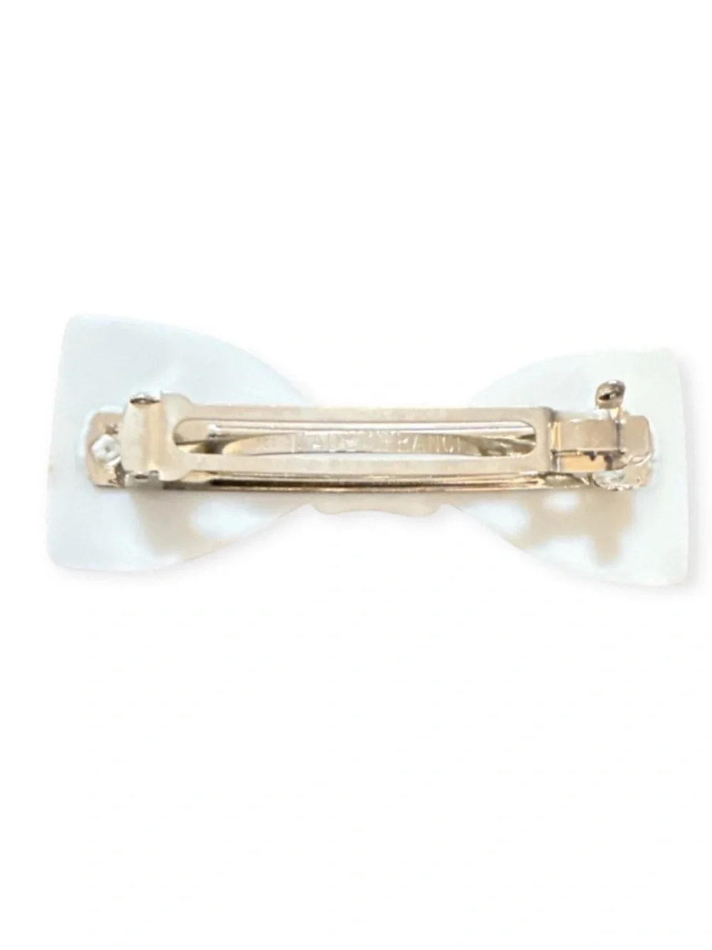 1960’s Mod French Bow Barrette‎ in White, Feminine Coquette, Made in France